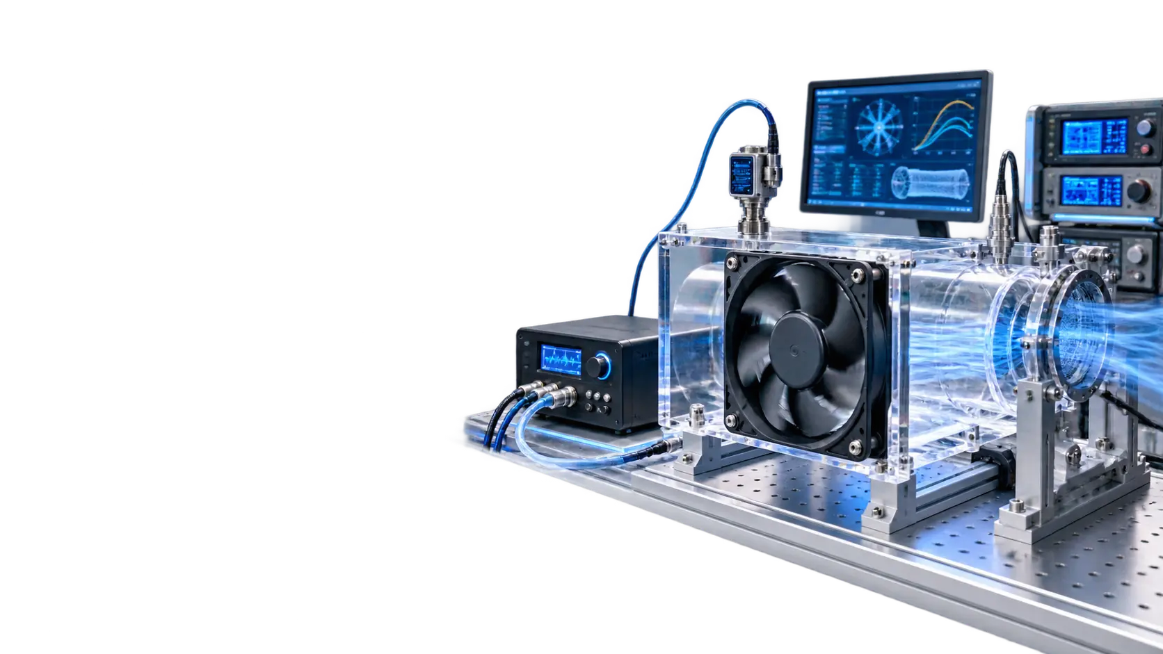 Cooling fan test equipment used for power-off braking validation