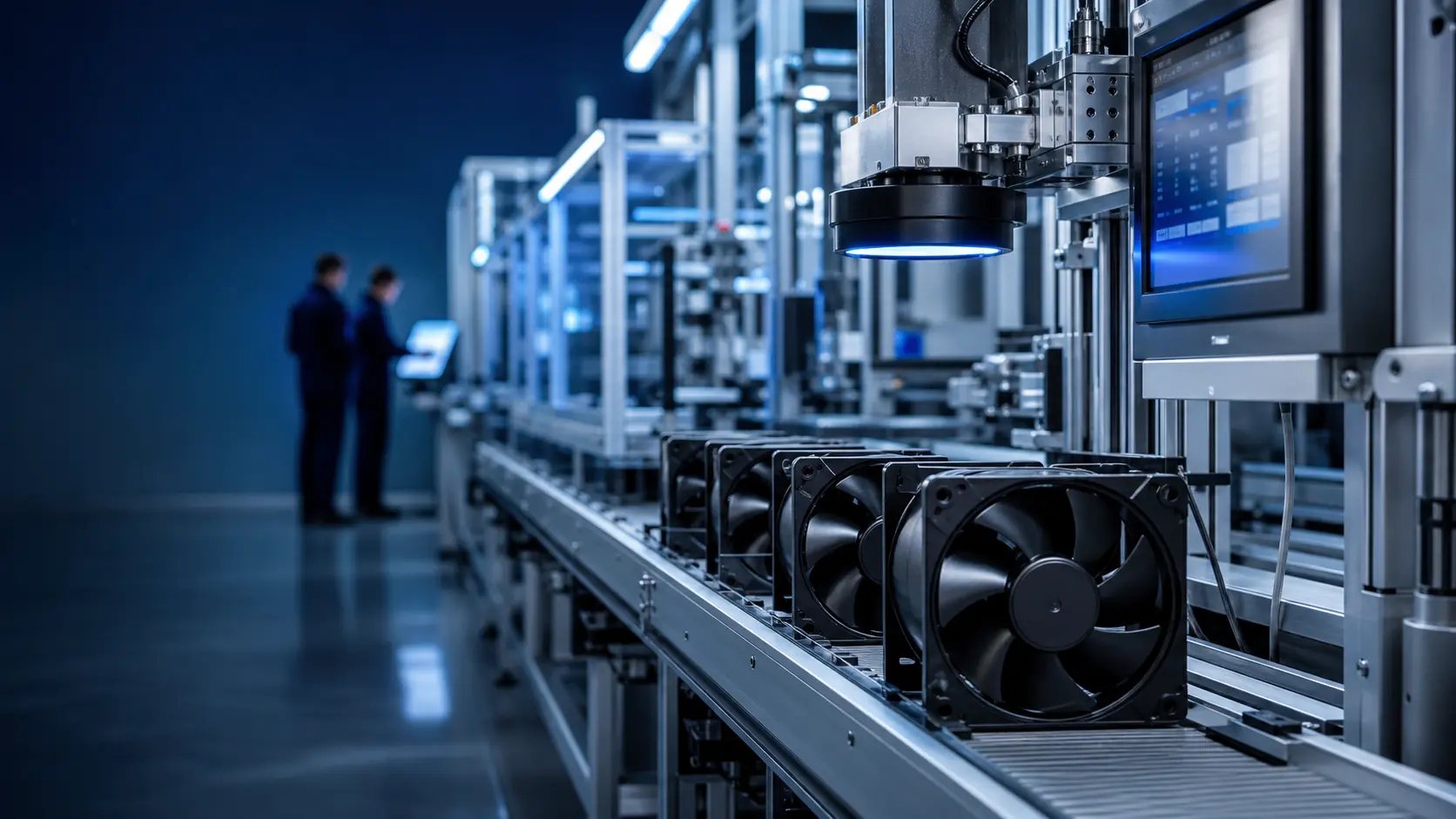 MEGA Tech production quality line for cooling fans