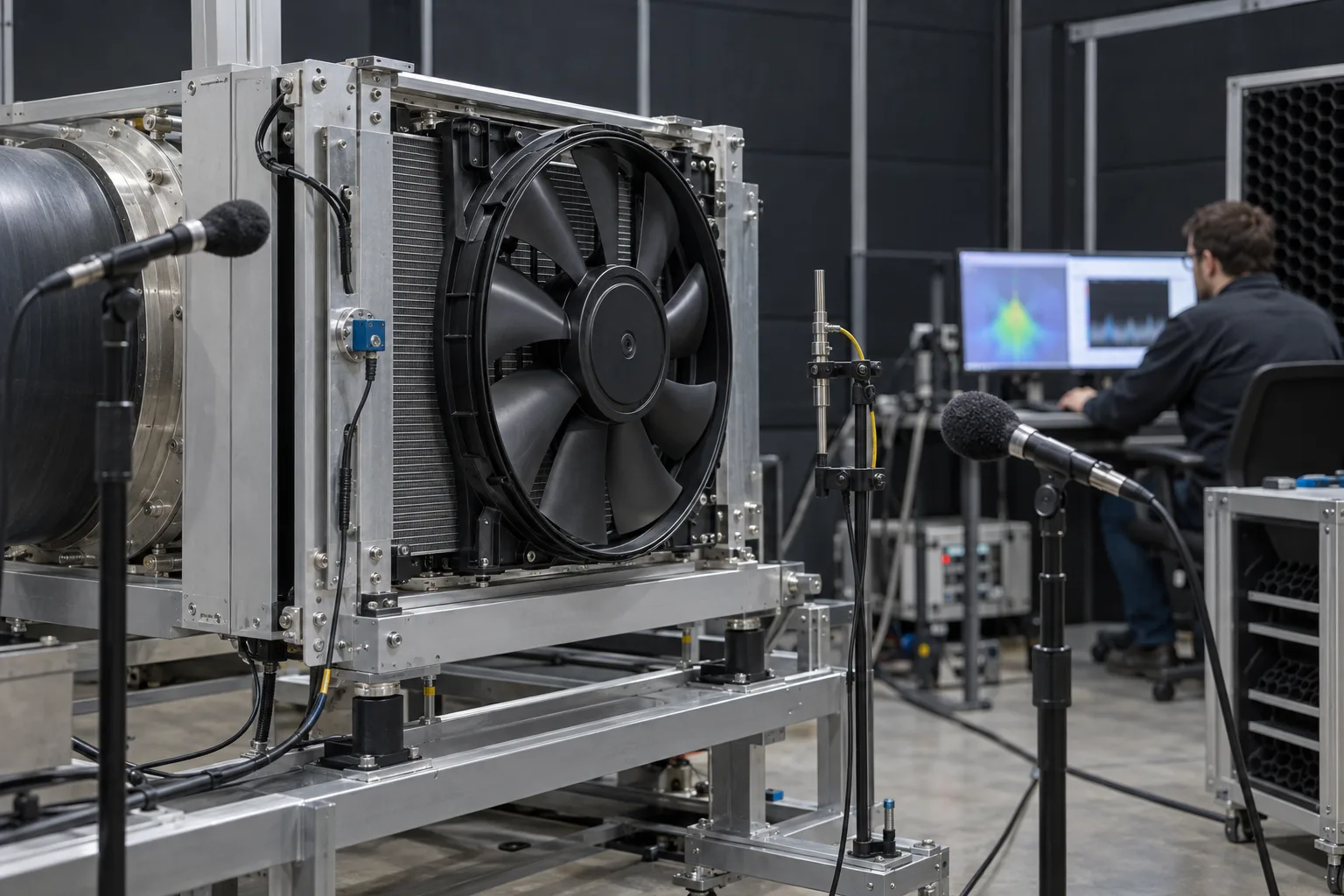RDHx fan acoustic vibration and temperature validation test